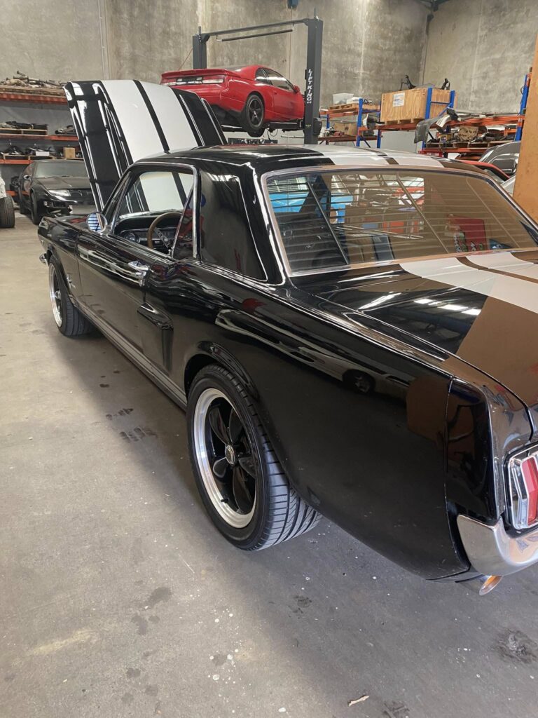 Classic Mustang in the workshop